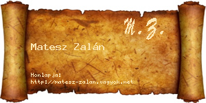 Matesz Zalán névjegykártya